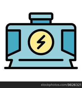 Service generator icon outline vector. Power engine. Gas portable machine color flat. Service generator icon vector flat