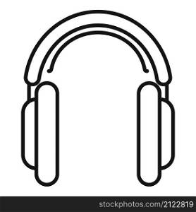 Service headset icon outline vector. Head center. Microphone headphone. Service headset icon outline vector. Head center