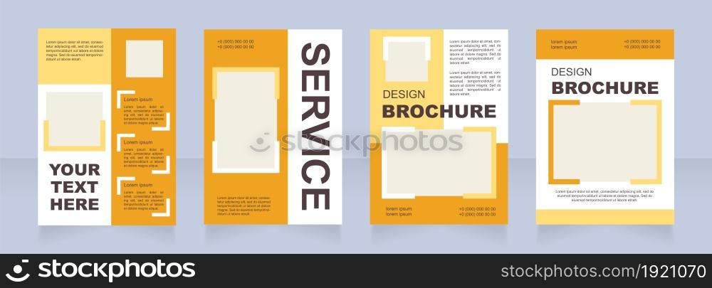 Service information blank brochure layout design. Job information. Vertical poster template set with empty copy space for text. Premade corporate reports collection. Editable flyer paper pages. Service information blank brochure layout design