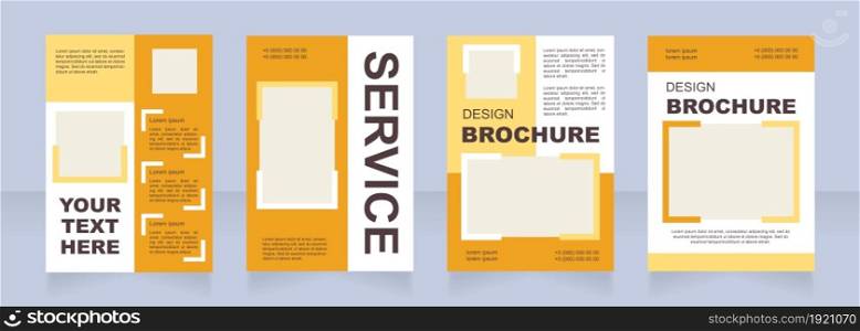 Service information blank brochure layout design. Job information. Vertical poster template set with empty copy space for text. Premade corporate reports collection. Editable flyer paper pages. Service information blank brochure layout design