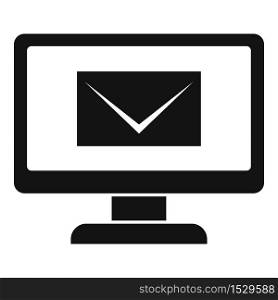 Service monitor mail icon. Simple illustration of service monitor mail vector icon for web design isolated on white background. Service monitor mail icon, simple style