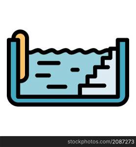 Service pool icon. Outline service pool vector icon color flat isolated. Service pool icon color outline vector