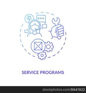 Service program optimization concept icon. Cost reduction strategy idea thin line illustration. Value chain components. Profit increase. Vector isolated outline RGB color drawing. Servise improving. Service program optimization concept icon