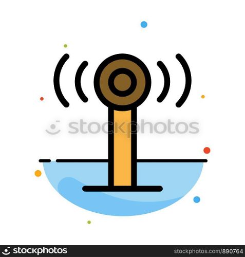 Service, Signal, Wifi Abstract Flat Color Icon Template