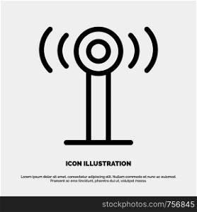 Service, Signal, Wifi Line Icon Vector