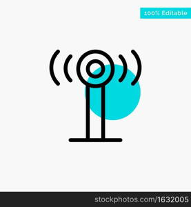 Service, Signal, Wifi turquoise highlight circle point Vector icon