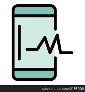 Service smartphone icon. Outline service smartphone vector icon color flat isolated. Service smartphone icon color outline vector