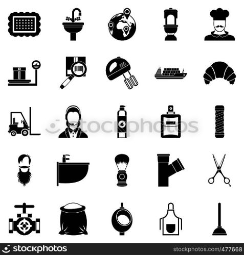 Service staff icons set. Simple set of 25 service staff vector icons for web isolated on white background. Service staff icons set, simple style