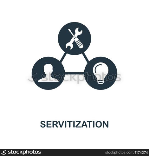Servitization icon. Simple style design from industry 4.0 collection. UX and UI. Pixel perfect premium servitization icon. For web design, apps and printing usage.. Servitization icon. Monochrome style design from industry 4.0 icon collection. UI and UX. Pixel perfect servitization icon. For web design, apps, software, print usage.