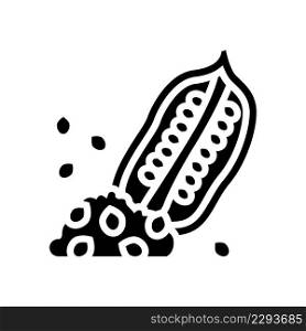 sesame nut glyph icon vector. sesame nut sign. isolated contour symbol black illustration. sesame nut glyph icon vector illustration