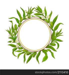 sesame plant vector frame on white background