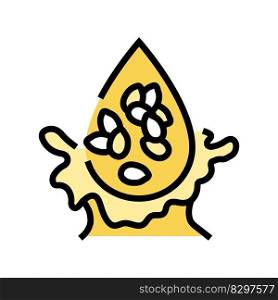 sesame seed oil liquid yellow color icon vector. sesame seed oil liquid yellow sign. isolated symbol illustration. sesame seed oil liquid yellow color icon vector illustration