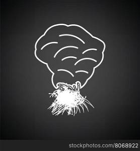 Sesonal grass burning icon. Black background with white. Vector illustration.