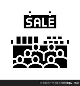 sesonal sale glyph icon vector. sesonal sale sign. isolated contour symbol black illustration. sesonal sale glyph icon vector illustration