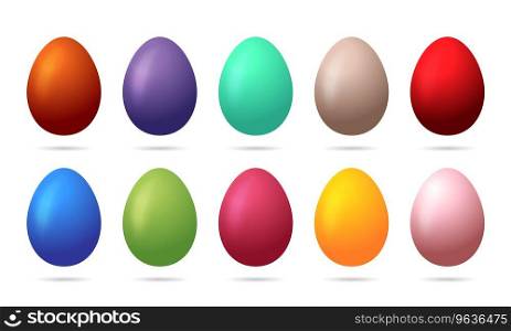 Set 10 color easter eggs design elements Vector Image
