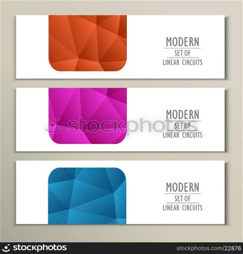 Set 3 abstract banner with triangle background. Set 3 abstract banner with triangle background.