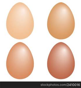 set 3d realistic eggs shape vector chicken eggs with realistic color, easter symbol