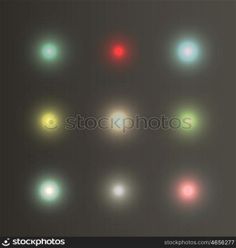 Set abstract color glow light effect. Set abstract color glow light effect.