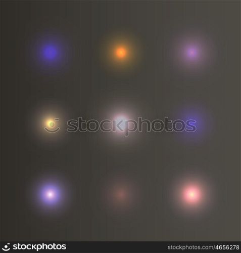 Set abstract color glow light effect. Set abstract color glow light effect.