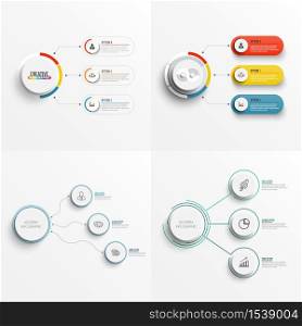 Set abstract elements of graph infographic template with label, integrated circles. Business concept with 3 options. For content, diagram, flowchart, steps, parts, timeline infographics, workflow layout. vector.