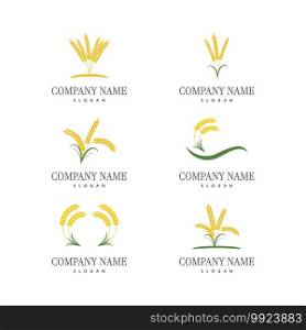Set Agriculture wheat vector icon design 