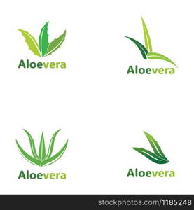 Set Aloe vera logo vector illustration template