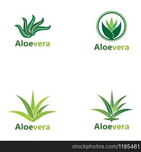 Set Aloe vera logo vector illustration template