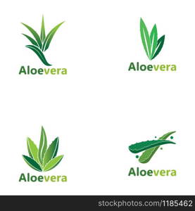 Set Aloe vera logo vector illustration template