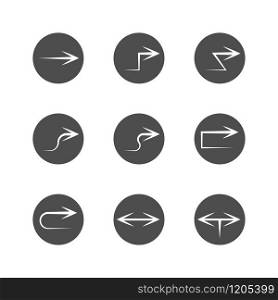 set arrows in circles icons on white background, vector illustration. set arrows in circles icons on white background, vector