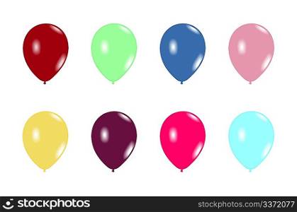 Set balloons are isolated on white background. Vector