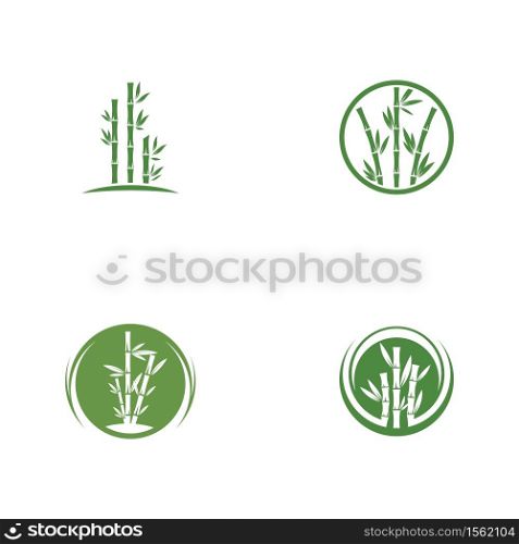Set Bamboo vector icon logo template illustration design