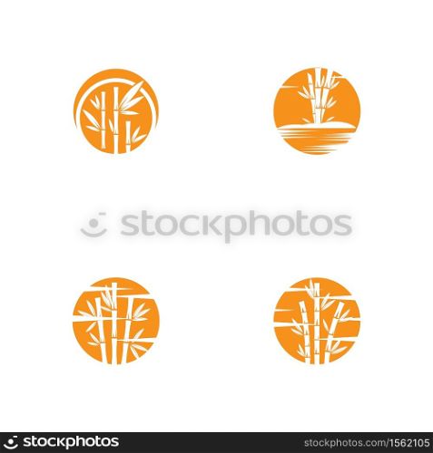Set Bamboo vector icon logo template illustration design