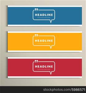 Set banners with speech bubbles on a simple banner.. Set banners with speech bubbles on a simple banner