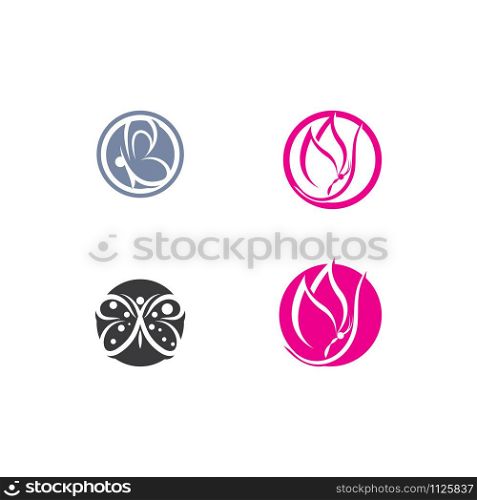 Set Beauty Butterfly Vector icon design