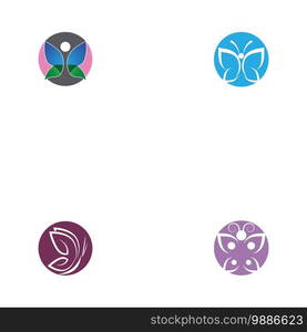 Set Beauty Butterfly Vector icon design