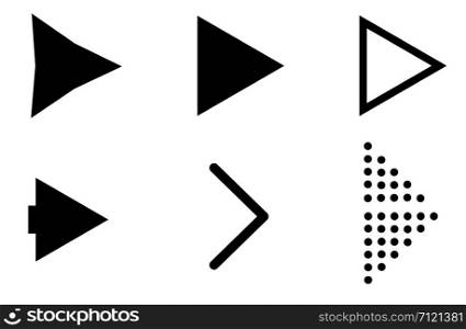 set black arrow icons on white background. black arrow sign. flat style. arrow icons symbol.