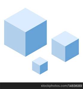 Set blue cubes icon. Isometric of set blue cubes vector icon for web design isolated on white background. Set blue cubes icon, isometric style