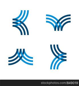 set Blue line K letter logo template Illustration Design. Vector EPS 10.