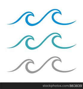 Set Blue Waves Line Logo Template Illustration Design. Vector EPS 10.