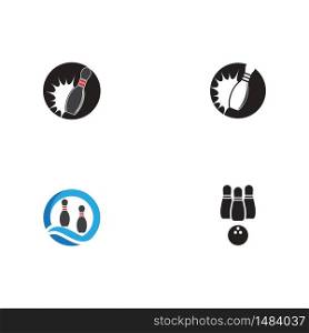 Set Bowling pin Logo Template vector icon illustration design