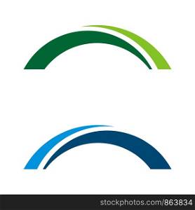 Set Bridge Swoosh Logo Template Illustration Design. Vector EPS 10.