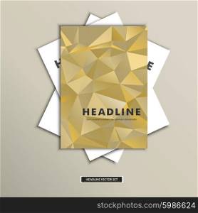 Set brochures with background triangles on cover.. Set brochures with background triangles on cover