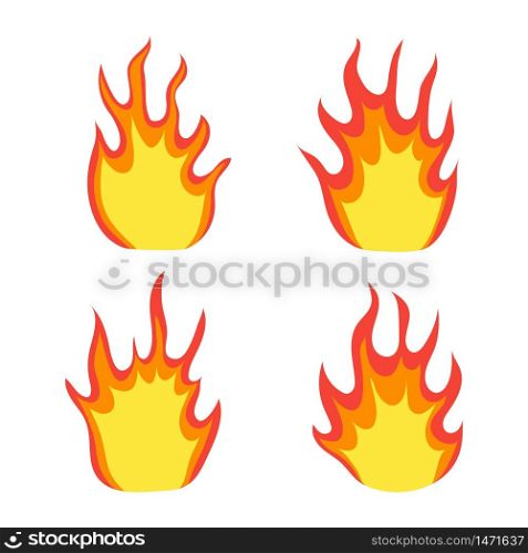 Set cartoon fire flame. Red cartoon blaze. Energy texture. Fire silhouette on isolated background. Glowing fire drawing illustration. Danger fire concept. Flat collection of angry flame. Design vector. Set cartoon fire flame. Red cartoon blaze. Energy texture. Fire silhouette on isolated background. Glowing fire drawing illustration. Danger fire concept. Flat collection of angry flame. vector