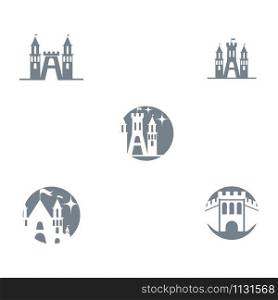 Set Castle icon Vector Illustration design Logo template