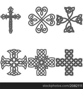 Set Celtic cross pattern, vector EPS 10. Set Celtic cross pattern