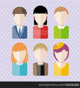 Set characters silhouettes of people different professions architect designer businessman businesswoman student in flat design cartoon style on white background. Characters silhouettes people professions