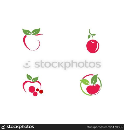 Set Cheery Logo Template vector icon illustration design