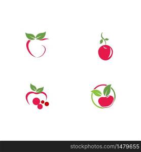 Set Cheery Logo Template vector icon illustration design