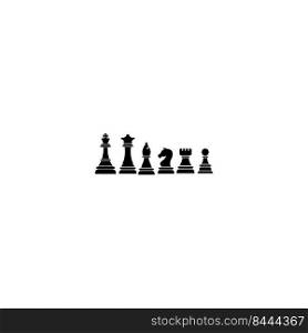 set chess icons vektor king quin rook bishop knight and pawn