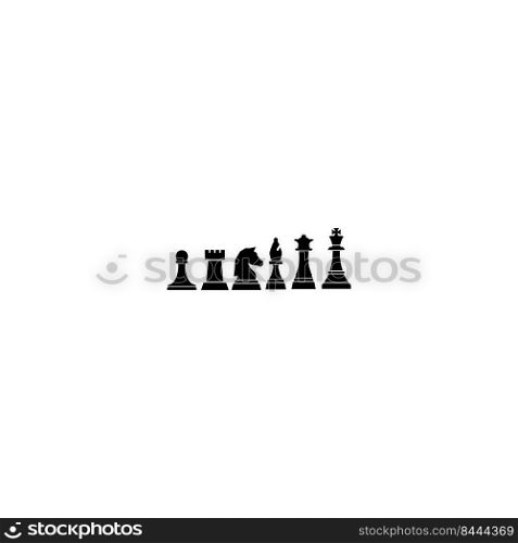 set chess icons vektor king quin rook bishop knight and pawn